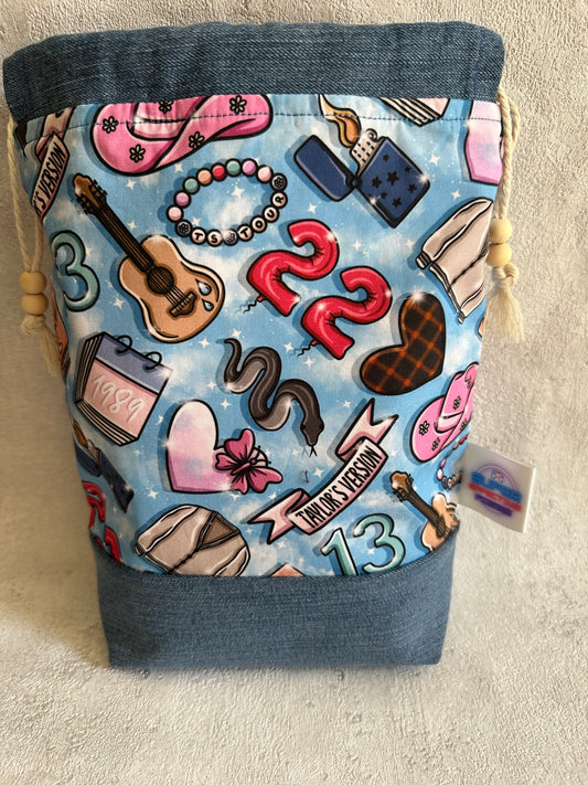 Country Music Denim Medium Project Bag