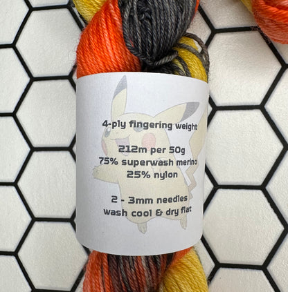 Pikachu - Yarn Dex - 4 ply sock yarn